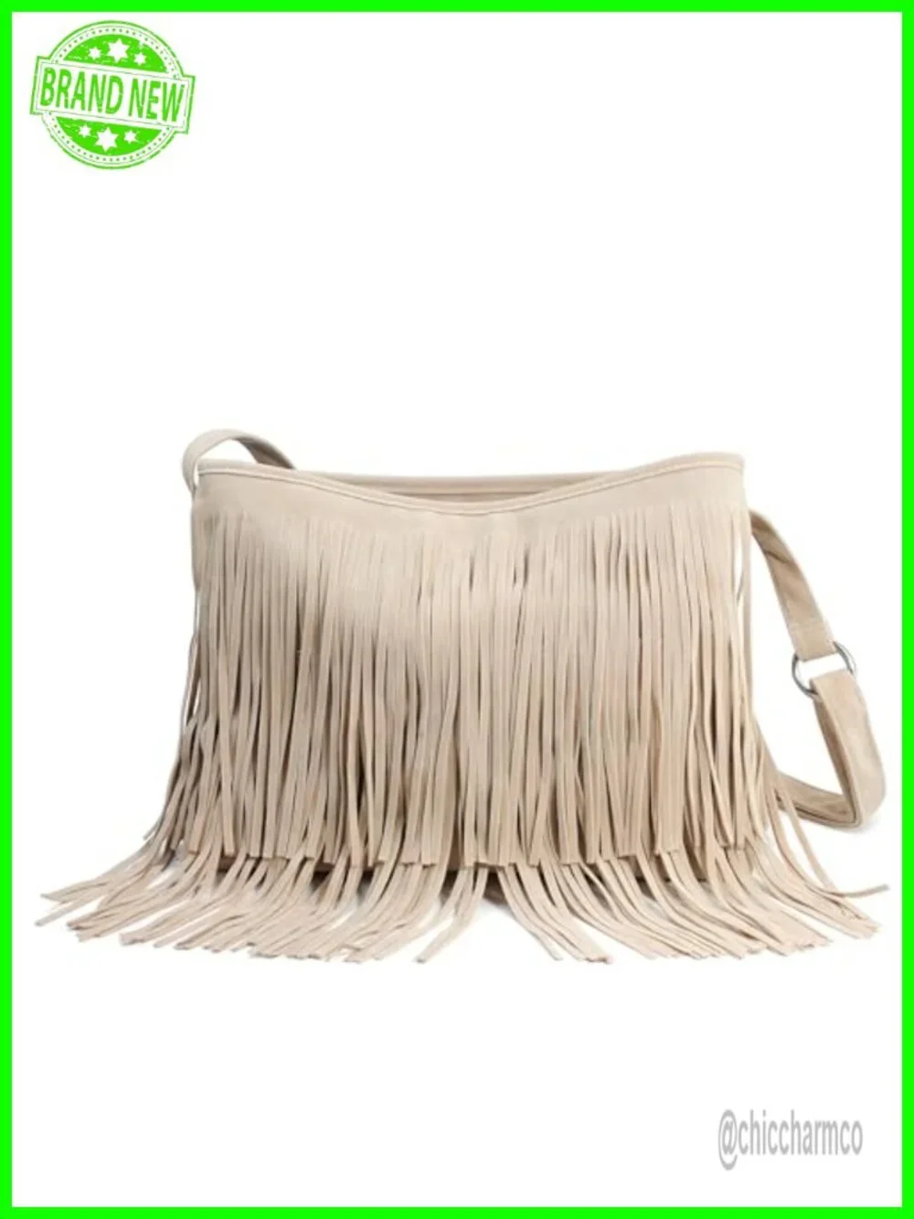 Tassel Faux Suede Leather Hobo Crossbody Shoulder Bag